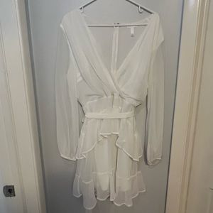 Leith, Belted White Dress, Size: Large